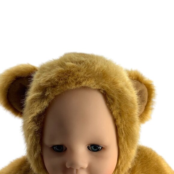 Simba Toys Baby Doll In Brown Teddy Bear Outfit Removable 15" Closes Eyes - Picture 6 of 7